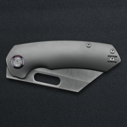 Kunwu Primo Satin VANCRON TC4 Titanium Beadblast Grey handle K710T-1A - KNIFESTOCK