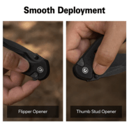 Civivi Triptych Black G10 HandleBlack Stonewashed 14C28N BladeButton Lock - KNIFESTOCK