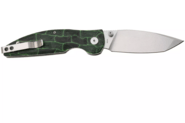 QSP Knife Turtle Punk, Liner lock, 14C28N stonewashed, Black/Green G10 QS158-C1 - KNIFESTOCK