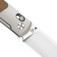 Kizer Tycho S45VN Titanium &amp; Mkuruti Wood - KNIFESTOCK