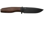 Lion Steel Feststehendes Messer M390 SCHWARZE Klinge, NATÜRLICHES Burlap, Ti-Parierstange, Ledersche - KNIFESTOCK
