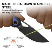Kizer Topsail S45VN,Matt DLC-Ultra,Titanium &amp; Timascus - KNIFESTOCK