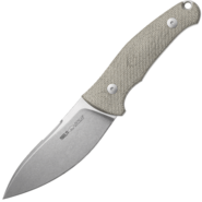 Viper NORDLYS Drop Point Stonewash N690Co, Green Canvas Micarta, Leather Sheath VT4044CG - KNIFESTOCK
