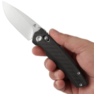 Tenable Knives Raven Stonewashed 14C28N, Twill Carbon Fiber T2109V1 - KNIFESTOCK