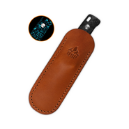 QSP Knife Baby Penguin  14C28N, 2 tone stonewash-satin,  Blue shredded CF QS130BP-F1 - KNIFESTOCK