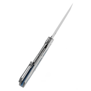 KANSEPT Cru Damascus 0.118&quot; / 3.0mm Plain Titanium &amp; Artic Storm Fatcarbon K1092A3 - KNIFESTOCK