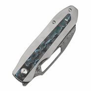 Kansept Thunderhead Damascus,Stonewashed Ti with Artic Storm CF K1106A5 - KNIFESTOCK