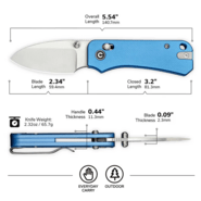 Civivi Baby Banter 2 Ben Petersen Blue Aluminum HandleSatin Finished Nitro-V Bl - KNIFESTOCK