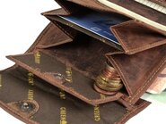 GreenBurry Leather wallet 13x9cm &quot;Vintage&quot; antique brown 1772A-25 - KNIFESTOCK