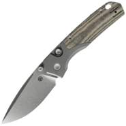 Vosteed Psyop 302 S35VN Stonewash, Zöld Norplex UltreX™ Micarta &amp; Titán Bolster - KNIFESTOCK