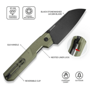 CIVIVI OD Green G10 HandleBlack Stonewashed 14C28N BladeNested Liner Lock C230 - KNIFESTOCK