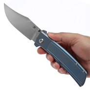 Kansept knives Bison Satin CPM S35VN Blå Anodiserad Titan med Frag Mönster K1 - KNIFESTOCK