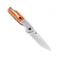 Kansept Warrior Stonewashed Tanto D2 Blade Plian Aluminum + Orange G10 T1005T3 - KNIFESTOCK