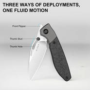 Kizer Shrike S45VN,Hand brushed,Titanium &amp; CF - KNIFESTOCK