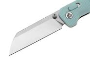 QPS Penguin Glyde 14C28N, finitura a 2 toni stonewash - satinata, Manico: Blu gelato - KNIFESTOCK