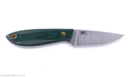 Brisa Bobtail 80-Green micarta 12C27 Flat Sheath Bobtail 80 Leather BRS-034-9958-1550 - KNIFESTOCK
