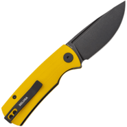 Petrified Fish PFP01X Beluga Black Stonewashed 14C28N Yellow G10 PFP01XYW - KNIFESTOCK