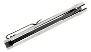 Petrified Fish PFB03 Stamp Black Stonewashed D2 Carbon Fiber With White G10 PFB03WDW - KNIFESTOCK