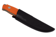 Fox-Knives Muzzle Fixed Knife Stainless Steel Becut Satin Blade, G10 Orange Handle FX-664 OR - KNIFESTOCK