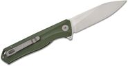 Petrified Fish PF818 Forward Satin D2 Green Micarta PF818GRMS - KNIFESTOCK