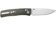 LionSteel NINI Folding knife M390 satin blade, full GREEN Canvas handle NN1 CVG - KNIFESTOCK