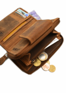 Portofel cu fermoar din piele vintage GreenBurry 1815-25 - KNIFESTOCK