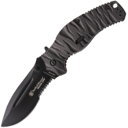 Smith and Wesson Black Ops 4 M.A.G.I.C. Assist Liner Lock Zwart 4034 Roestvrij Staal met 40% Kartelr - KNIFESTOCK