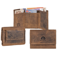 GreenBurry Vintage Leather Wallet Antique brown 9x7cm - KNIFESTOCK