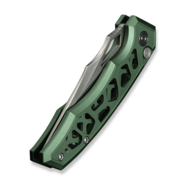 Civivi Anaaki Skeletonized Green Aluminum HandleSatin Finished Nitro-V BladeButton Lock - KNIFESTOCK