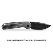 Vosteed Psyop 301 S35VN Fekete Stonewash, Fekete Norplex UltreX™ Micarta &amp; Titán - KNIFESTOCK