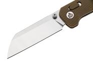 QPS Penguin Glyde 14C28N, finitura a 2 toni stonewash - satinata, Manico: Khaki FRN QS1 - KNIFESTOCK