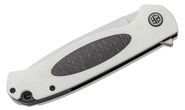 Petrified Fish PFB03 Stamp Satin D2 Carbon Fiber With White G10 PFB03WS - KNIFESTOCK