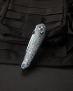 Bestech MOTHUS M390, Satin, Titanium, Blue BT2206A - KNIFESTOCK