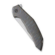 WE Merata Tiger Stripe Pattern Flamed Titanium Handle Hand Rubbed Satin CPM 20CV Blade WE22008A-3 - KNIFESTOCK