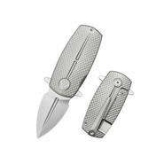 KB Fang Beadblast M390 Grey Ti with Diamond KB451A - KNIFESTOCK