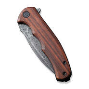 CIVIVI Mini Praxis Guibourtia Wood Handle Black Hand Rubbed Damascus Blade C18026C-DS1 - KNIFESTOCK