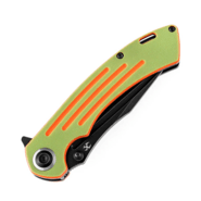 Kansept Pretatout Black Stonewashed 154CM Green and Orange G10 T1032T2 - KNIFESTOCK