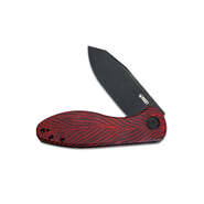 KUBEY Master Chief Folding Knife, AUS-10 Blade, Red/Black Damascus G10 Handle KU358A - KNIFESTOCK