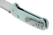 QPS Penguin Glyde 14C28N, finitura a 2 toni stonewash - satinata, Manico: Blu gelato - KNIFESTOCK