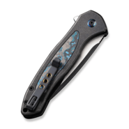 We Knife Button Lock Kitefin Black Titanium Handle With Arctic Storm Fat Carbon Fiber Inlay WE19002N - KNIFESTOCK