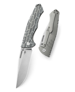 Bestech KEEN II S35VN, Stone Wash +Satin, Black white G10+Titanium, Black+White BT2301C - KNIFESTOCK