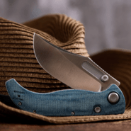 Vosteed Naga S35VN Satin Blue Norplex UltreX™ Micarta A3901 - KNIFESTOCK