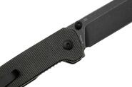 QPS Penguin V2 D2, black stonewash, Manico: Micarta marrone scuro QS130V2-A2 - KNIFESTOCK