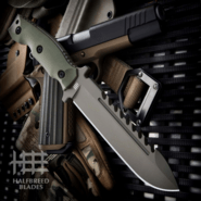 Halfbreed Blades Large Survival Knife - Fixed Blade LSK-01 ODG - K110 - KNIFESTOCK