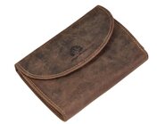 GreenBurry Leather wallet 13x9cm &quot;Vintage&quot; antique brown 1772A-25 - KNIFESTOCK