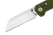 QPS Penguin Glyde 14C28N, finitura a 2 toni stonewash - satinata, Manico: FRN verde OD - KNIFESTOCK