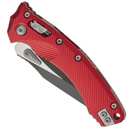 Microtech AMPHIBIAN RAM-LOK S/E BLACK PART SERRATE FLUTED ALUMINUM RED 137RL-2FLRD - KNIFESTOCK