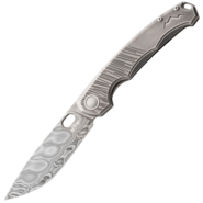 MKM ECLIPSE - DAMASTEEL FAFNIR bld - Ti FRAME, Ti OVERLAY - B.BLAST Ti SPACER MK EL-D - KNIFESTOCK