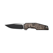 WE Black Titanium Integral Handle With Copper Foil Carbon Fiber Inlay Black Stonewashed CPM 20CV Bla - KNIFESTOCK