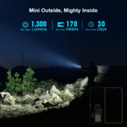 Latarka Olight Baton 4 Premium Edition z bezprzewodowym etui ładującym (biała, 1300 lumenów) - KNIFESTOCK